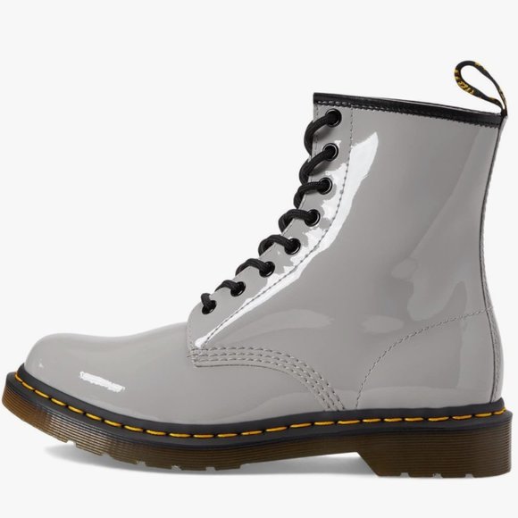 NEW Dr. Martens Women's 1460 Grey Lucido Patent Lamper Fashion Boot Size 8 - Picture 2 of 8